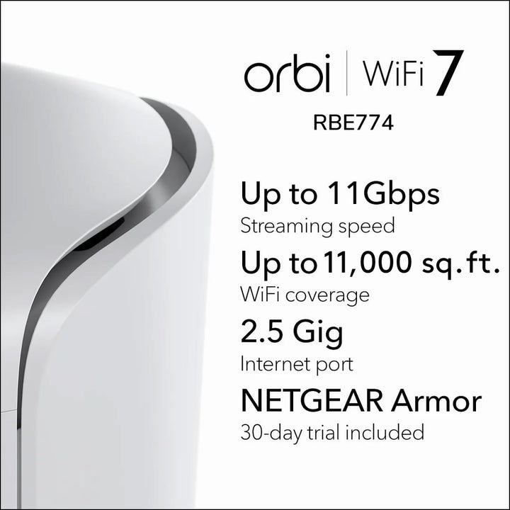 NETGEAR Orbi 770 Tri-Band 2.5G WiFi 7 Mesh (RBE774)