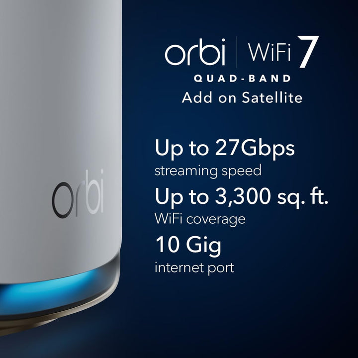 Orbi 970 Quad-Band WiFi 7 Mesh Add-on Satellite - White - BE27000 (RBE970)