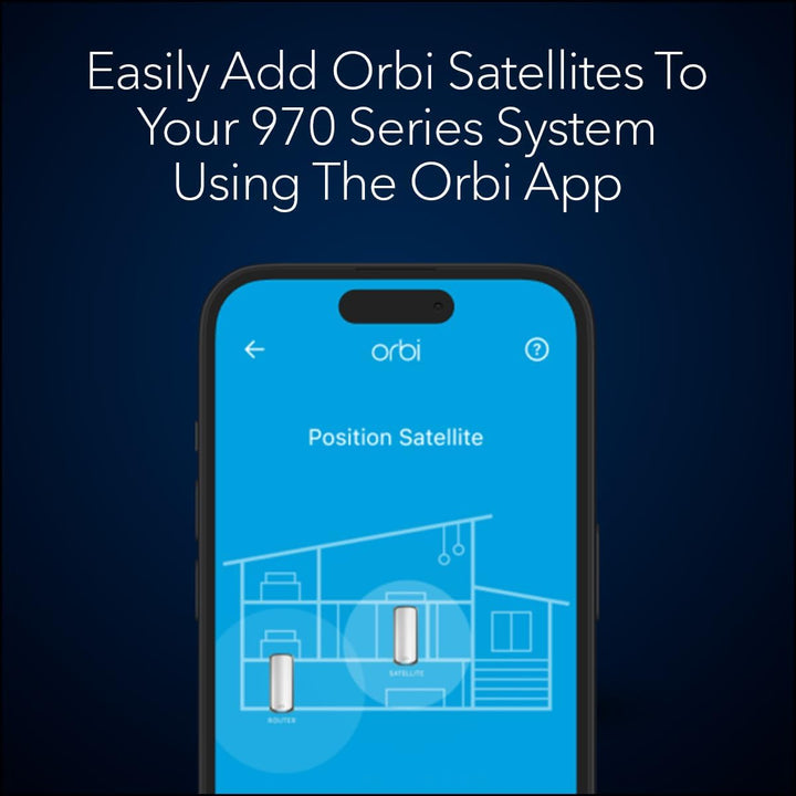 Orbi 970 Quad-Band WiFi 7 Mesh Add-on Satellite - White - BE27000 (RBE970)
