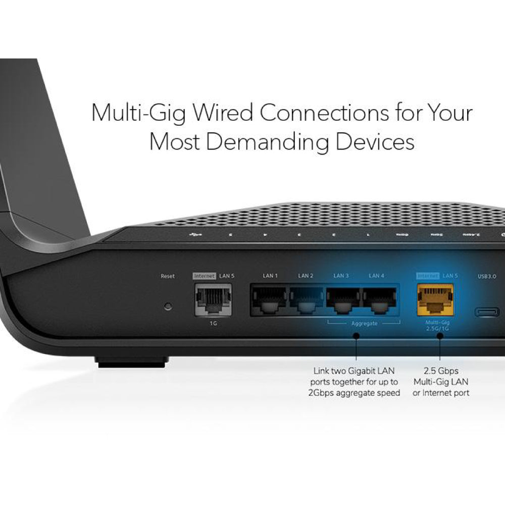 Nighthawk 8-Stream Tri-Band WiFi 6E Router - AXE7800 7.8Gbps (RAXE300)