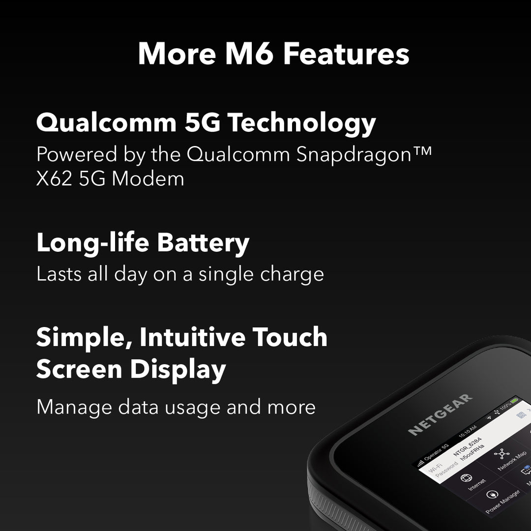 NETGEAR Nighthawk M6 5G WiFi 6 Mobile Hotspot Router (MR6110)