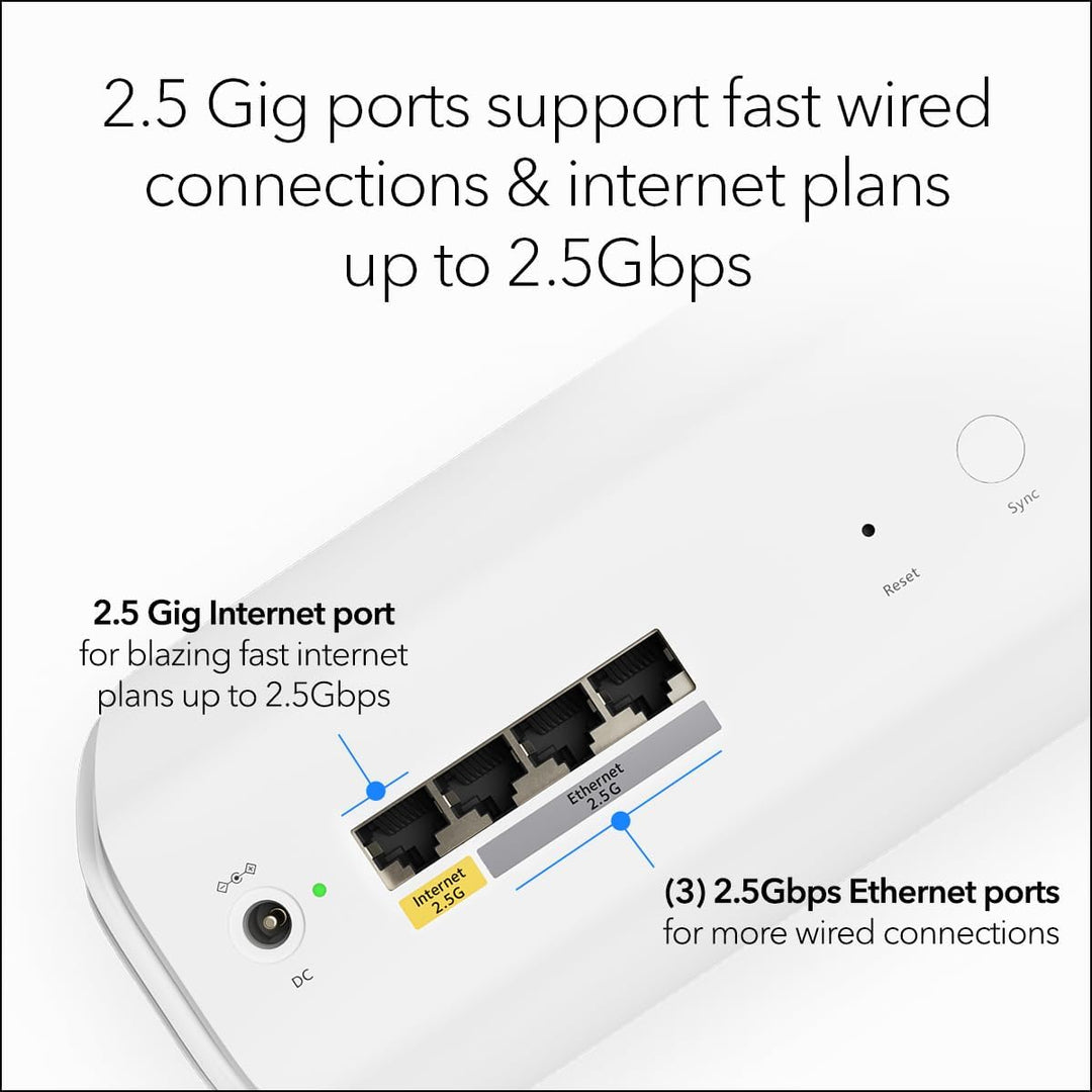 NETGEAR Orbi 770 Tri-Band WiFi 7 Mesh System - BE11000 11Gbps - 2-Pack (RBE772)