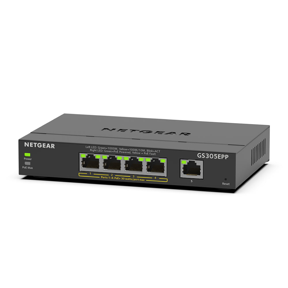 Netgear GS305EPP 5-Port PoE+ Gigabit Ethernet Managed Desktop Switch