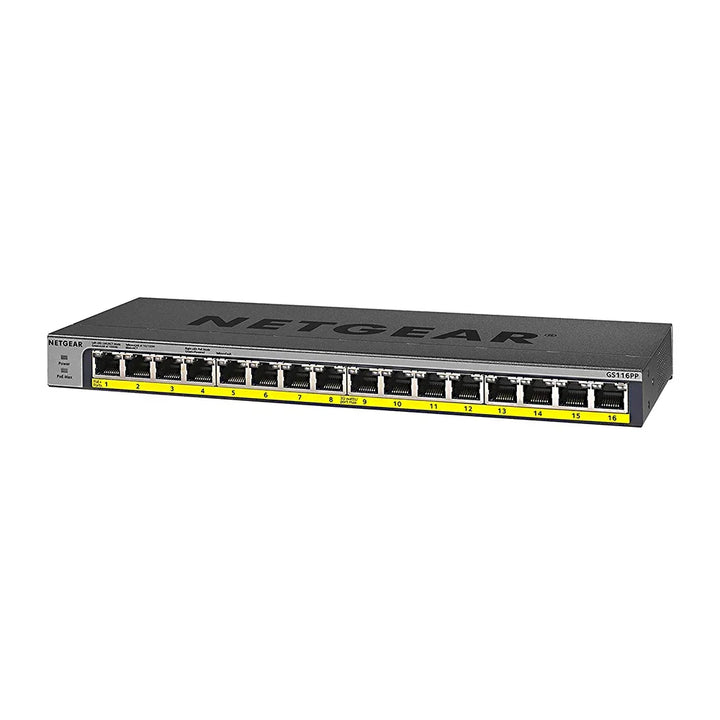 Netgear GS116PP 16-Port PoE+ Gigabit Ethernet Unmanaged Desktop Switch
