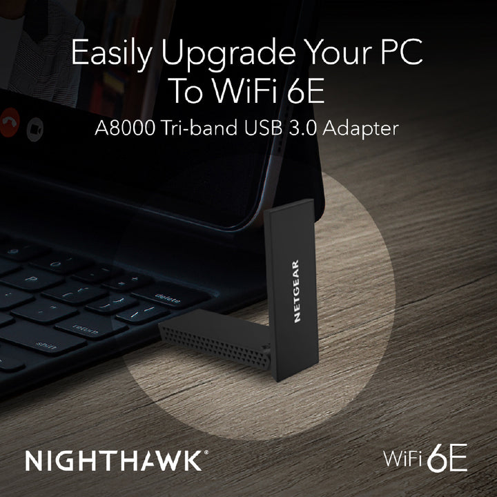 NETGEAR Nighthawk Tri-Band WiFi 6E USB 3.0 Adapter - AXE3000 (A8000)
