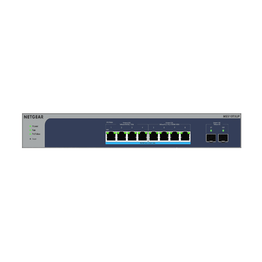 Netgear MS510TXUP 8-Port PoE++ Multi-Gigabit/10G Managed Smart Switch