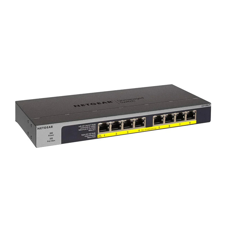 Netgear GS108LP 8-Port PoE+ Gigabit Ethernet Unmanaged Desktop Switch