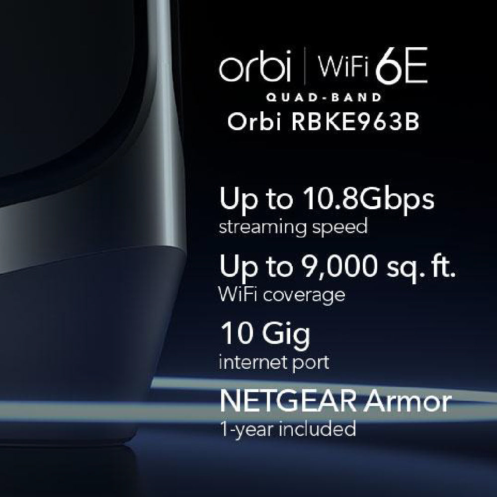 Orbi RBKE963B Quad-Band 3-Pack WiFi 6E Mesh System