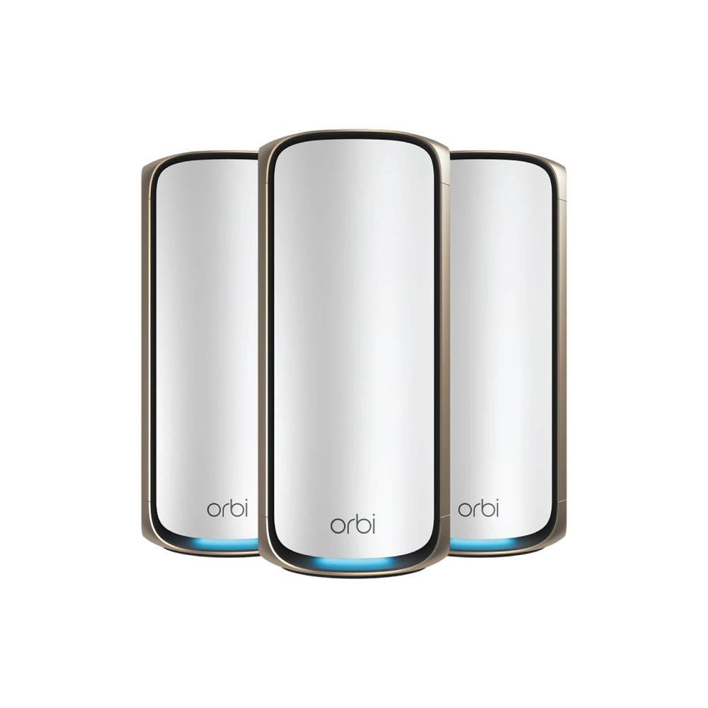 Orbi 970 Quad-Band WiFi 7 Mesh System - 3 Pack - White - BE27000 (RBE973S)