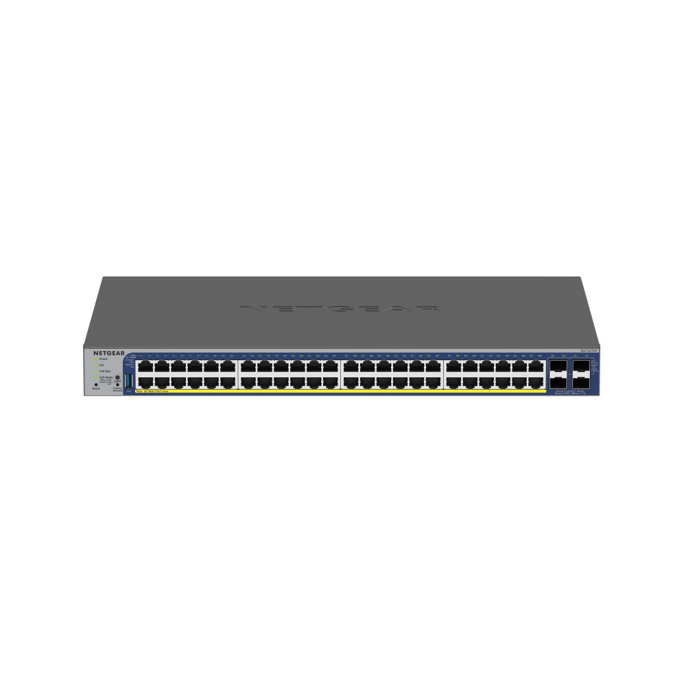 NETGEAR GS752TXPv3 48-Port Gigabit Ethernet PoE+ Smart Switch with 4 SFP+ Ports (380W)