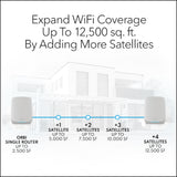 ORBI RBK764S 5.4GBPS TRIBAND 4-PACK WIFI 6 MESH SYSTEM WITH 1-YEAR ARMOR