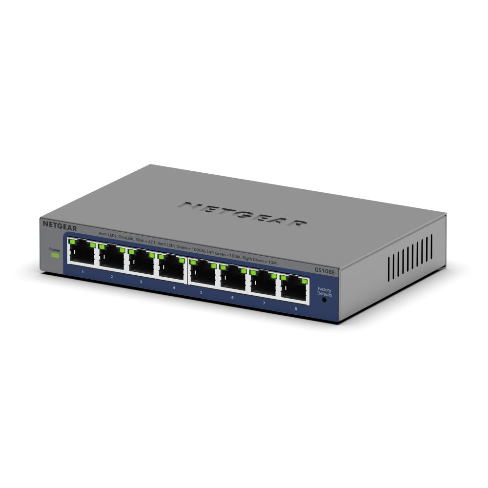 NETGEAR GS108E ProSafe 8-Port Gigabit Unmanaged PLUS Switch