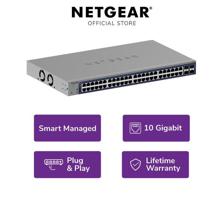 NETGEAR GS752TXv3 48-Port Gigabit Smart Switch with 4 SFP+ Ports