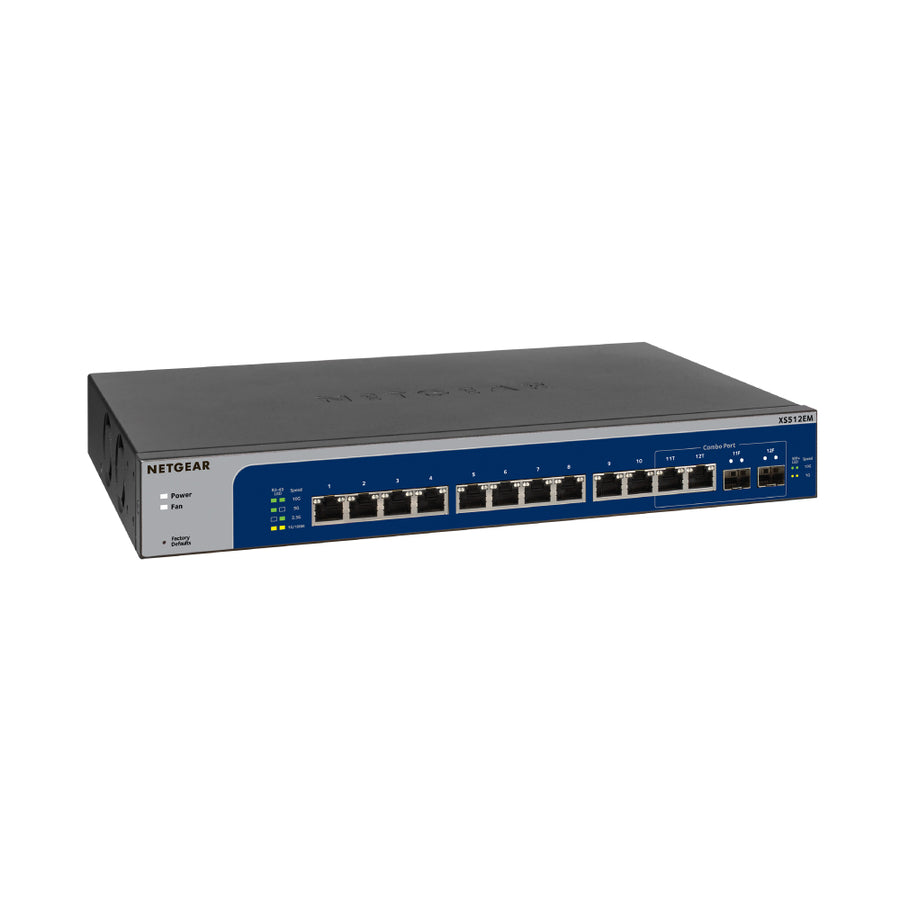 NETGEAR XS512EM 12-Port 10G-Gigabit/Multi-Gigabit Ethernet Switch with ...
