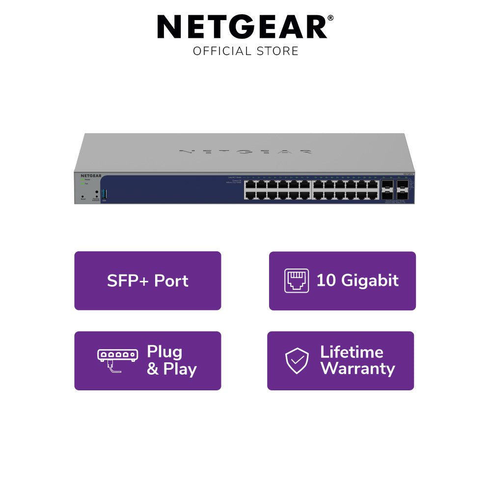 NETGEAR GS728TXv3 28-Port Gigabit Ethernet Smart Managed Switch