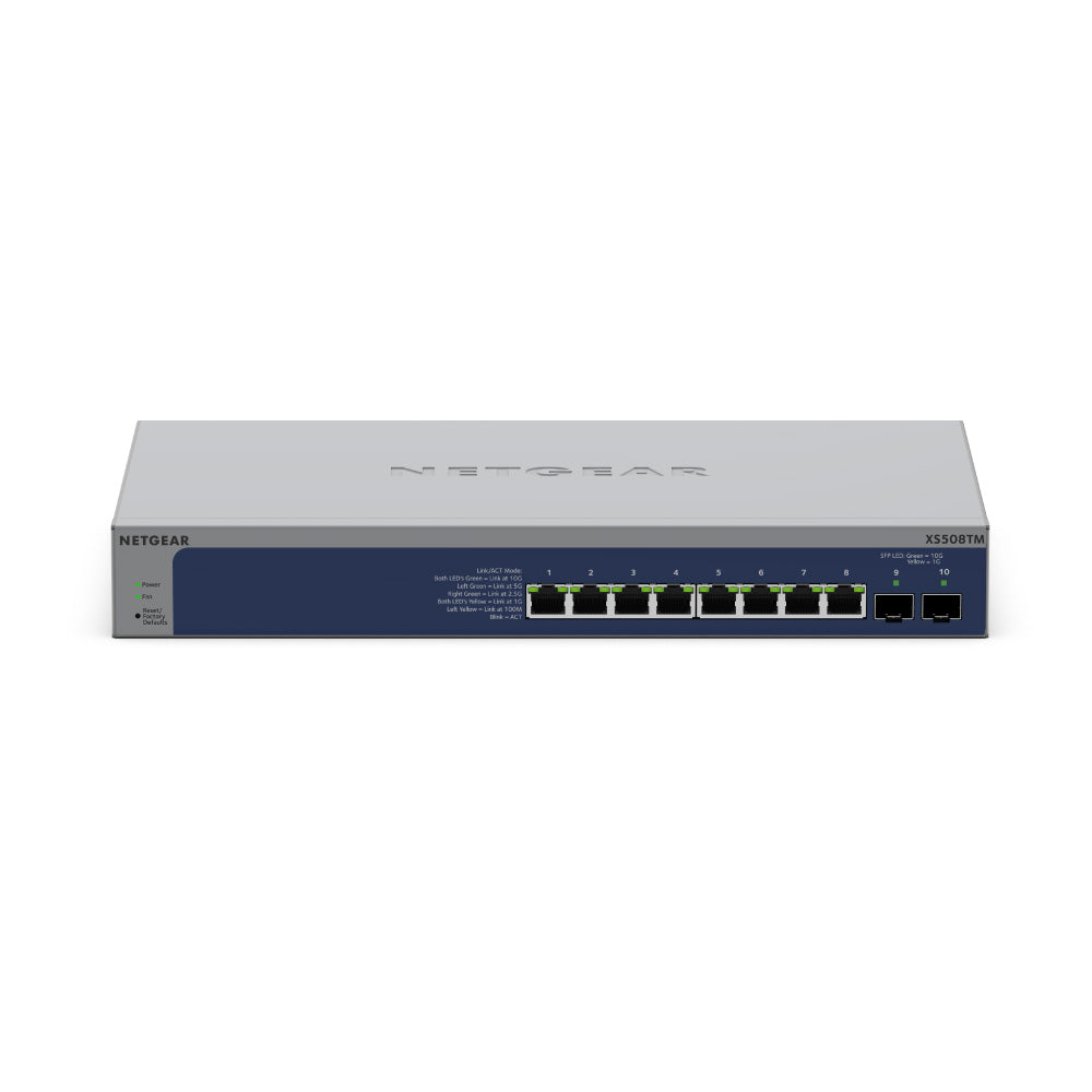 NETGEAR XS508TM 8-Port 10G/Multi-Gigabit Ethernet Smart Switch with 2 10G SFP+ Ports