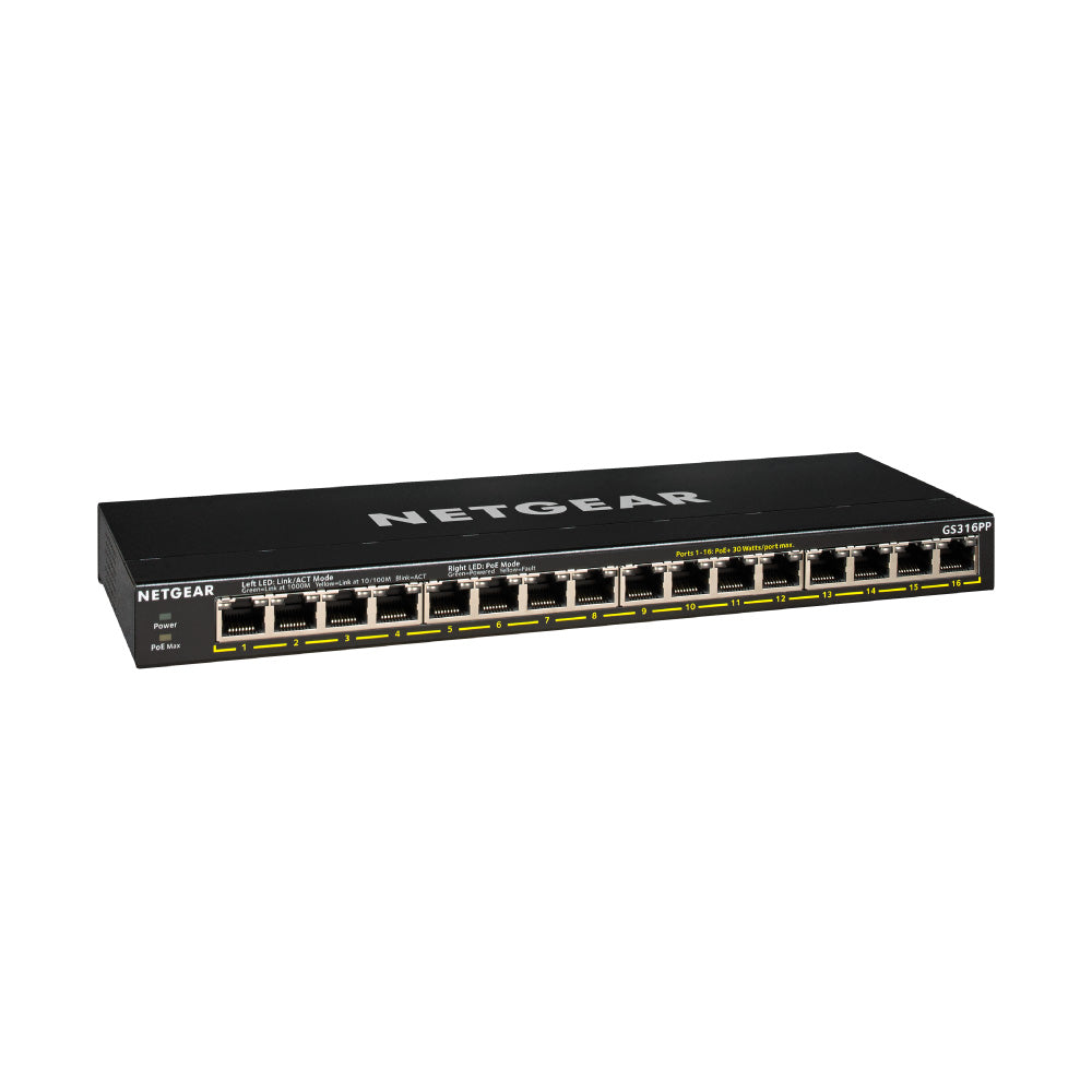 NETGEAR GS316PP 16-Port Gigabit Ethernet Unmanaged PoE+ Switch (183W)