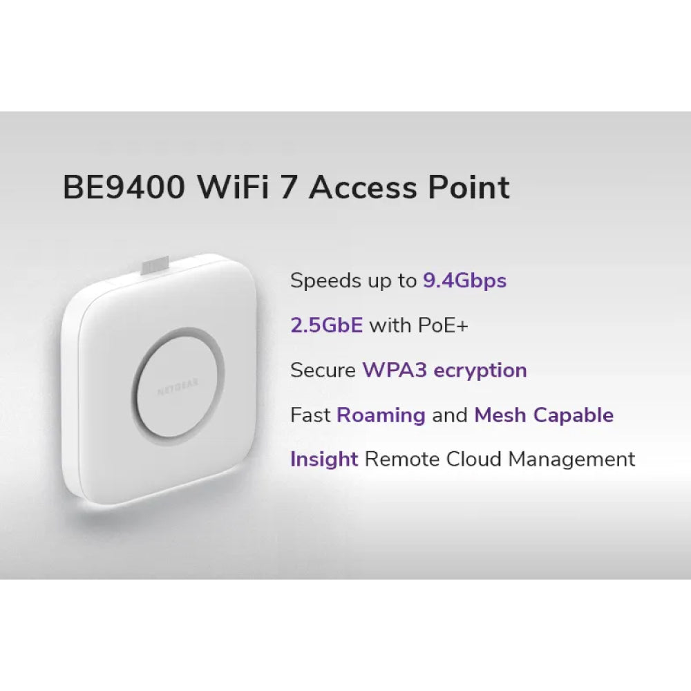 NETGEAR WBE710 Cloud Managed WiFi 7 Access Point