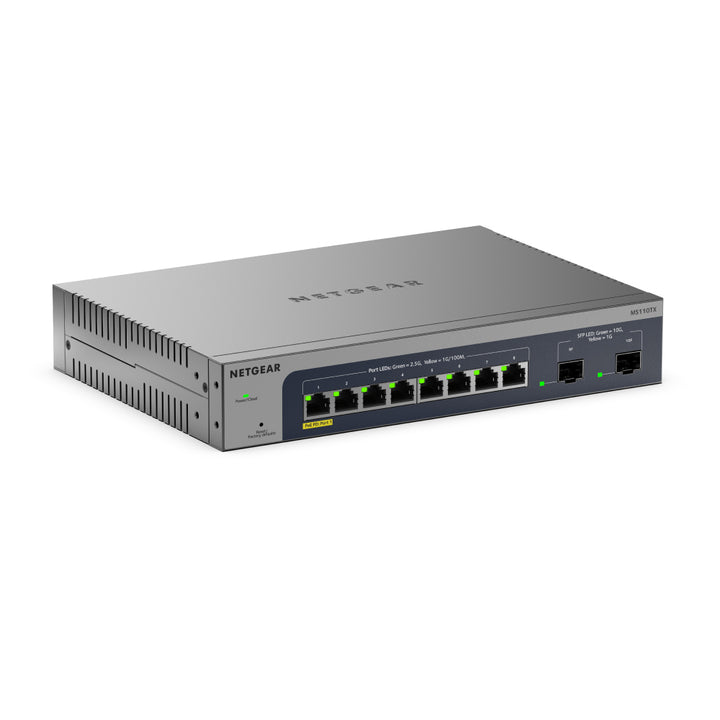 NETGEAR MS110TX 8-port Multi-Gig Ethernet Smart Managed Switch with 2 10G SFP+ Ports