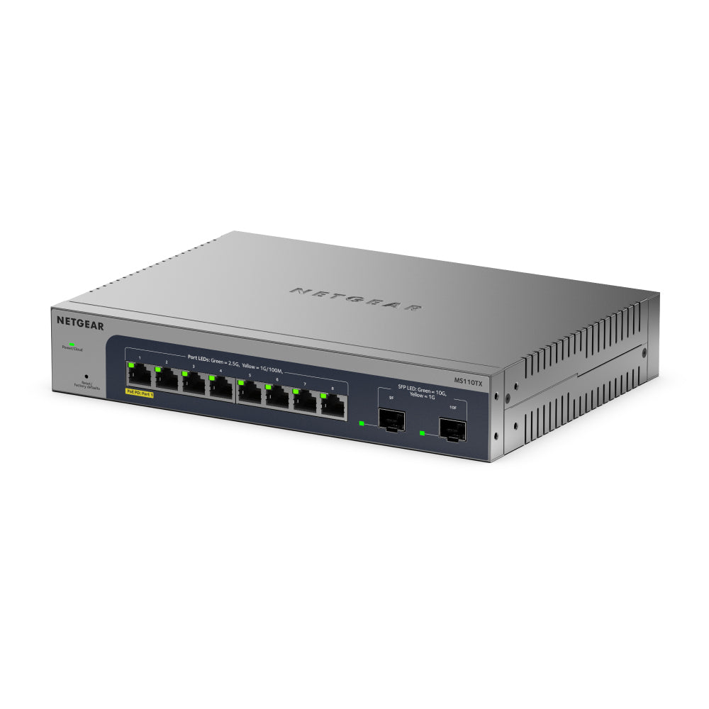 NETGEAR MS110TX 8-port Multi-Gig Ethernet Smart Managed Switch with 2 10G SFP+ Ports