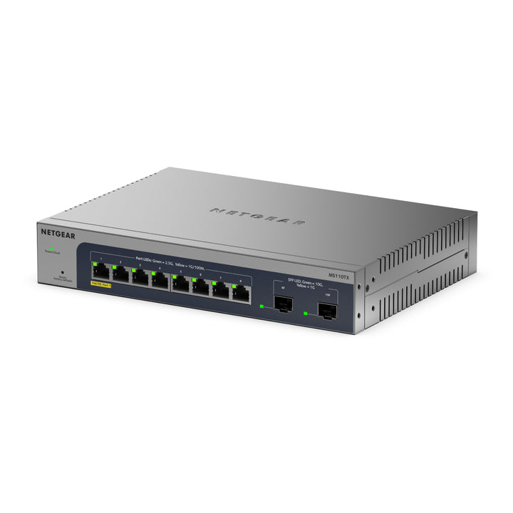 NETGEAR MS110TX 8-port Multi-Gig Ethernet Smart Managed Switch with 2 10G SFP+ Ports