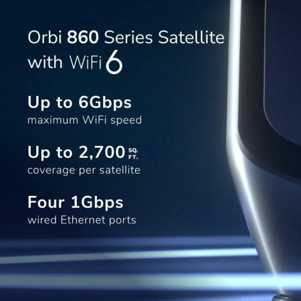 NETGEAR Orbi 860 Tri-Band 10G WiFi 6 Mesh Add-on Satellite (RBS860)