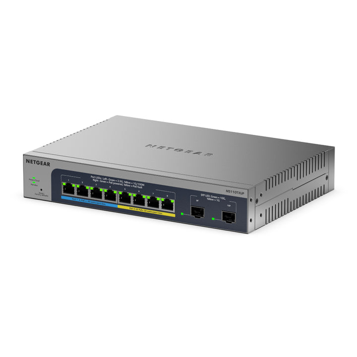 NETGEAR MS110TXUP 8-Port Ultra60 PoE++ Multi-Gigabit Smart Managed Switch with 2 10G SFP+ Ports