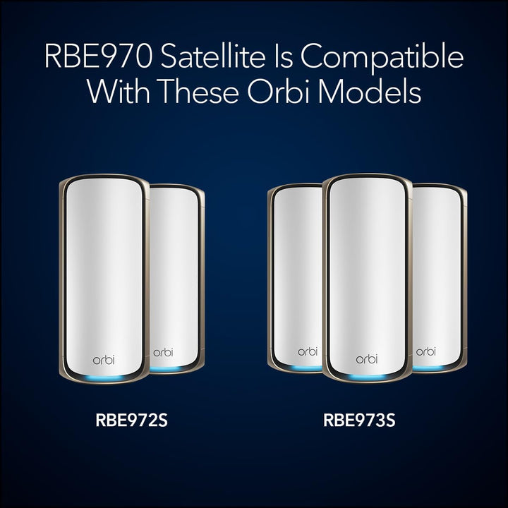 Orbi 970 Quad-Band WiFi 7 Mesh Add-on Satellite - White - BE27000 (RBE970)