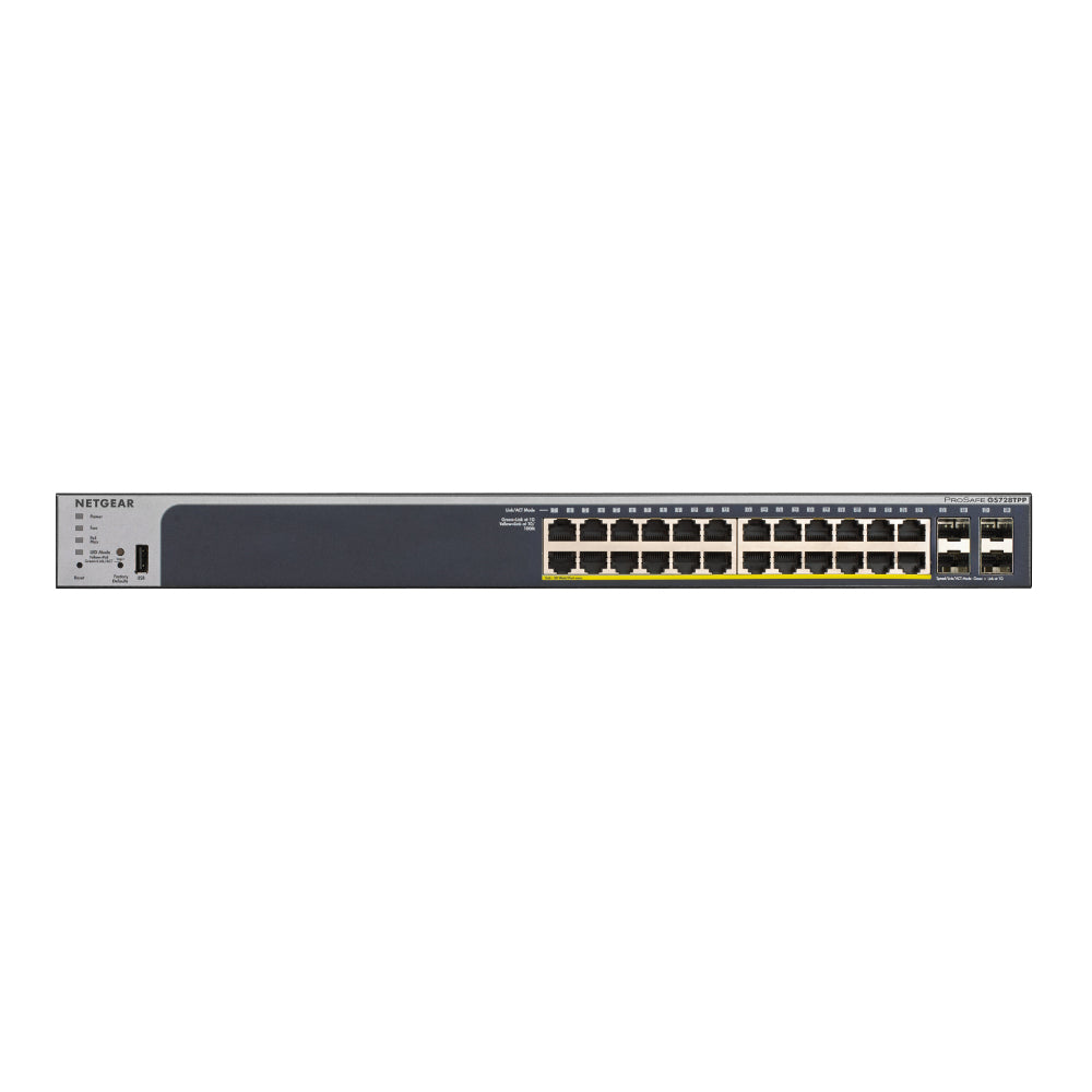 Netgear GS728TPPv2 24-Port Gigabit Ethernet PoE+ Smart Switch w/ optional Remote/Cloud Management and 4 SFP Ports (380W)