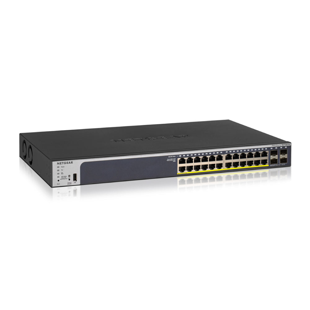 Netgear GS728TPPv2 24-Port Gigabit Ethernet PoE+ Smart Switch w/ optional Remote/Cloud Management and 4 SFP Ports (380W)