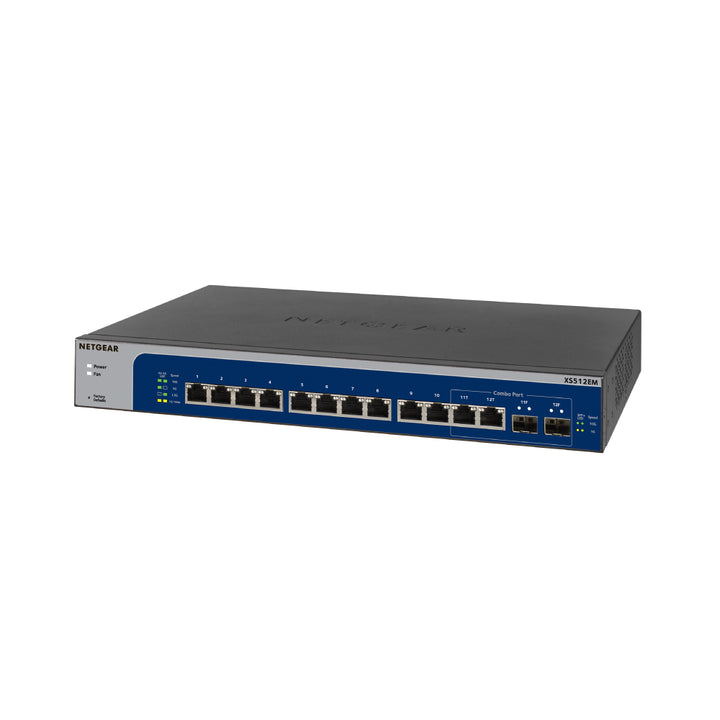 NETGEAR XS512EM 12-Port 10G-Gigabit/Multi-Gigabit Ethernet Switch with 2 SFP+ Combo Ports