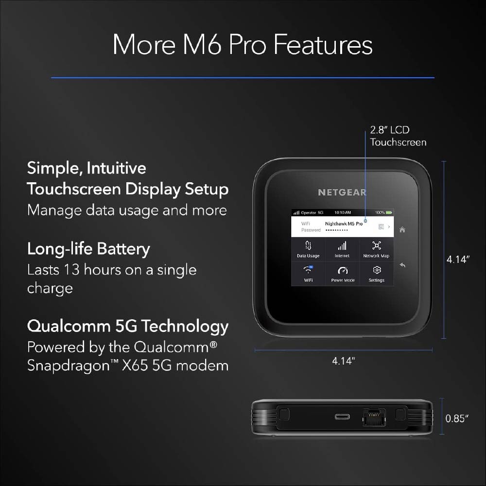 NETGEAR Nighthawk MR6550 M6 Pro 5G mmWave WiFi 6E Mobile Hotspot Router (5G SA/NSA)