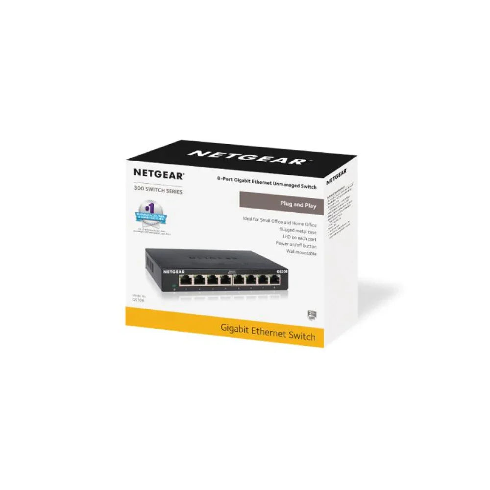 NETGEAR GS308 8-Port Gigabit Ethernet Unmanaged Desktop Switch