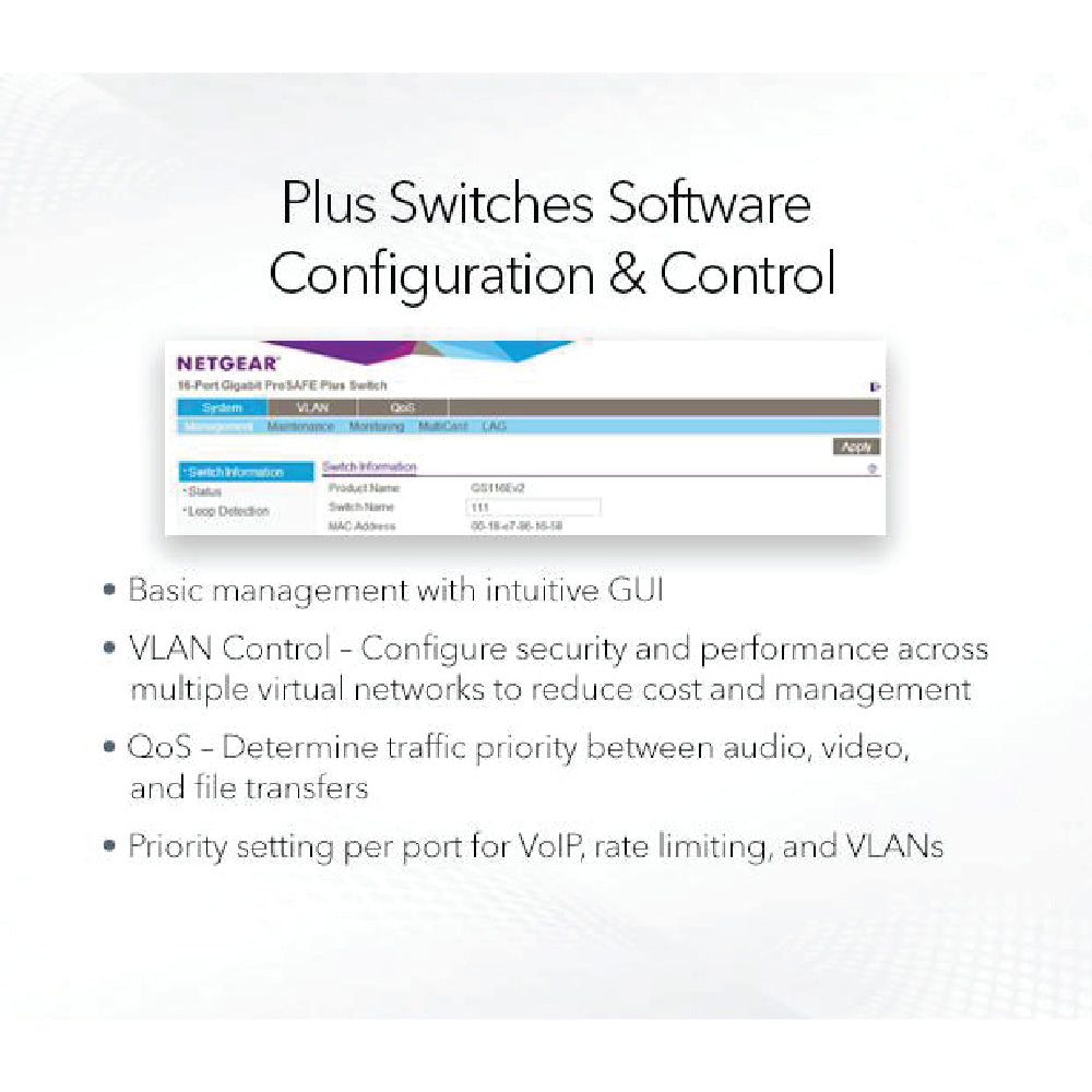 Netgear ProSafe 8-Port Gigabit Unmanaged PLUS Switch (GS108E)