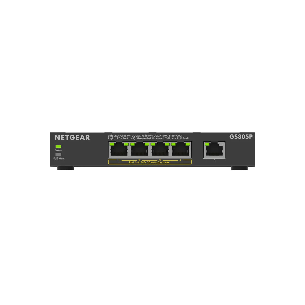 NETGEAR GS305P 5-Port Gigabit Ethernet Unmanaged PoE Desktop Switch