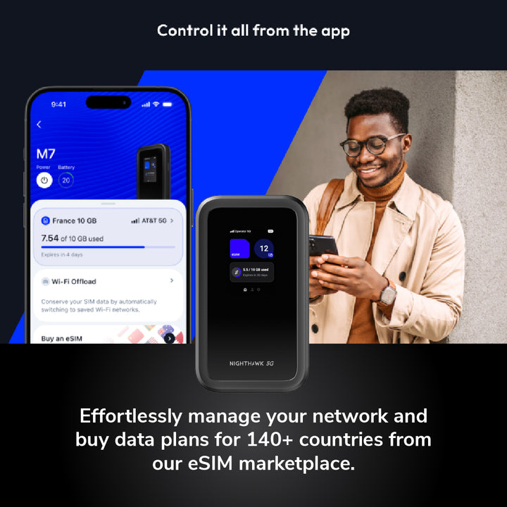 NETGEAR Nighthawk M7 5G WiFi 7 Mobile Hotspot Router with eSIM (MH7150)