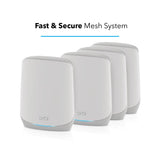 ORBI RBK764S 5.4GBPS TRIBAND 4-PACK WIFI 6 MESH SYSTEM WITH 1-YEAR ARMOR
