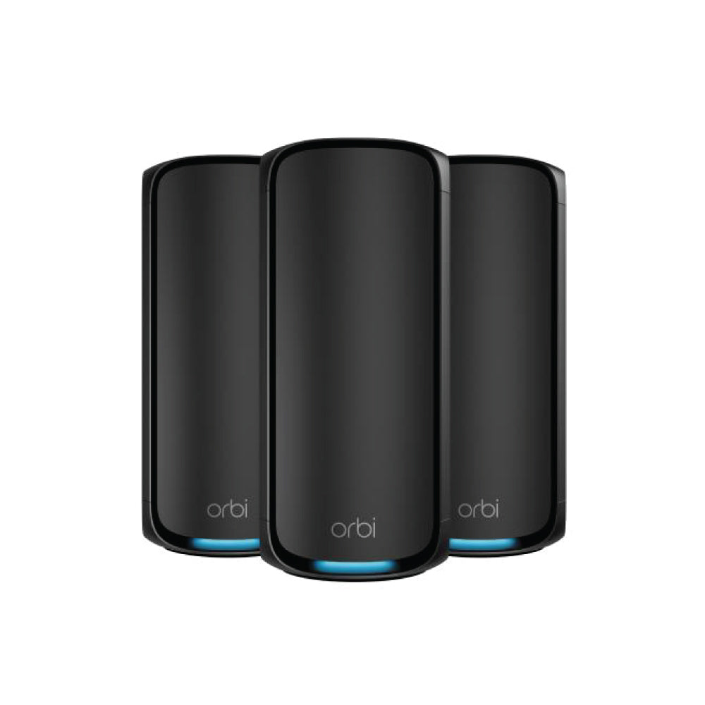 Orbi 970 Quad-Band WiFi 7 Mesh System - 3 Pack - Black - BE27000 (RBE973SB)