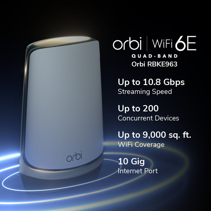 NETGEAR Orbi 960 Quad-Band 10G WiFi 6E Mesh (RBKE963)