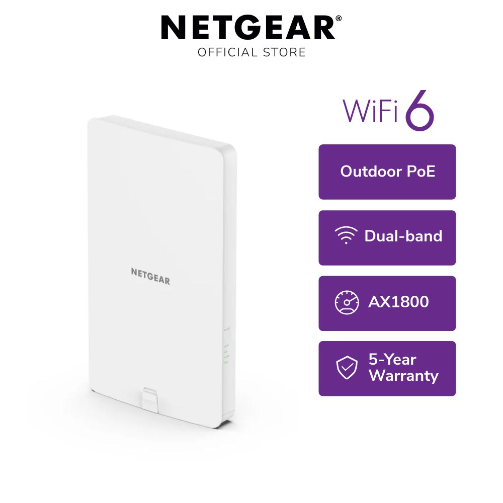 NETGEAR WAX610Y Cloud Managed Wireless Outdoor Access Point - WiFi 6 Dual-Band AX1800