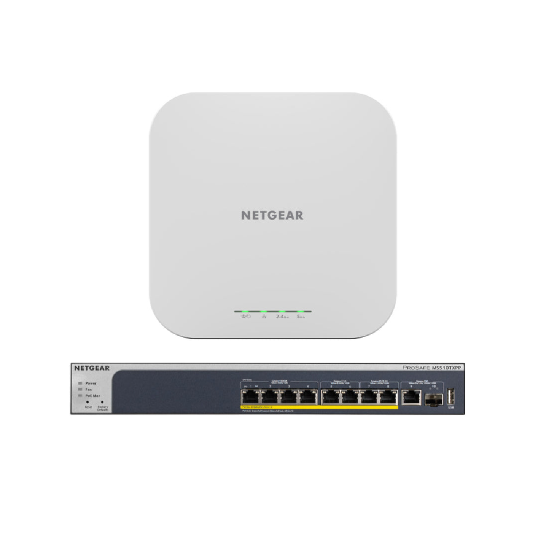 NETGEAR WiFi 6 Wireless Access Point Bundle (WAX610 + MS510TXPP)