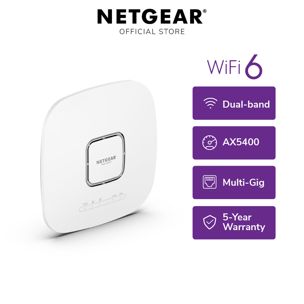 NETGEAR WAX628 Cloud Managed AX5400 Dual-band PoE Multi-Gig WiFi 6 Access Point