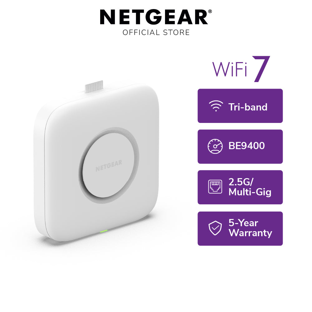 NETGEAR WBE710 Cloud Managed BE9400 Tri-Band PoE Multi-Gig WiFi 7 Access Point