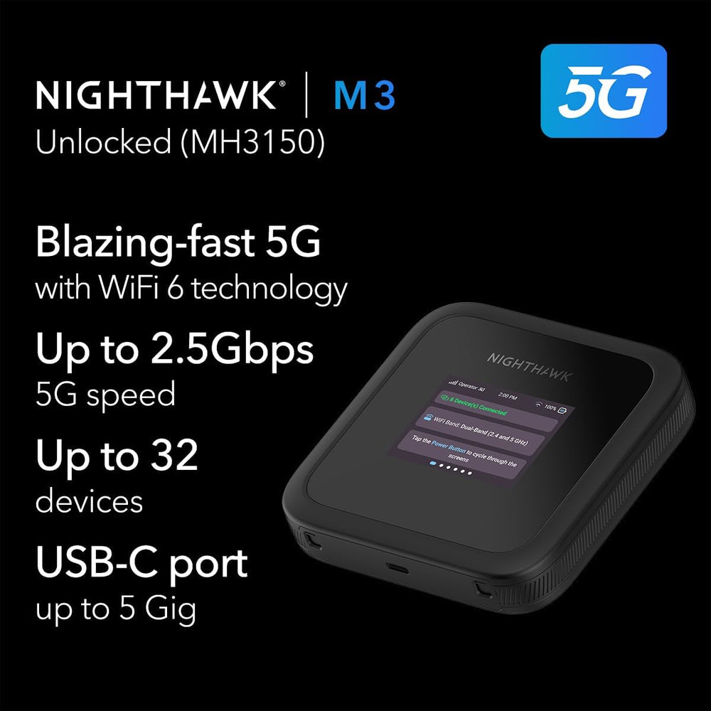 NETGEAR Nighthawk M3 5G WiFi 6 Mobile Hotspot Router (MH3150)