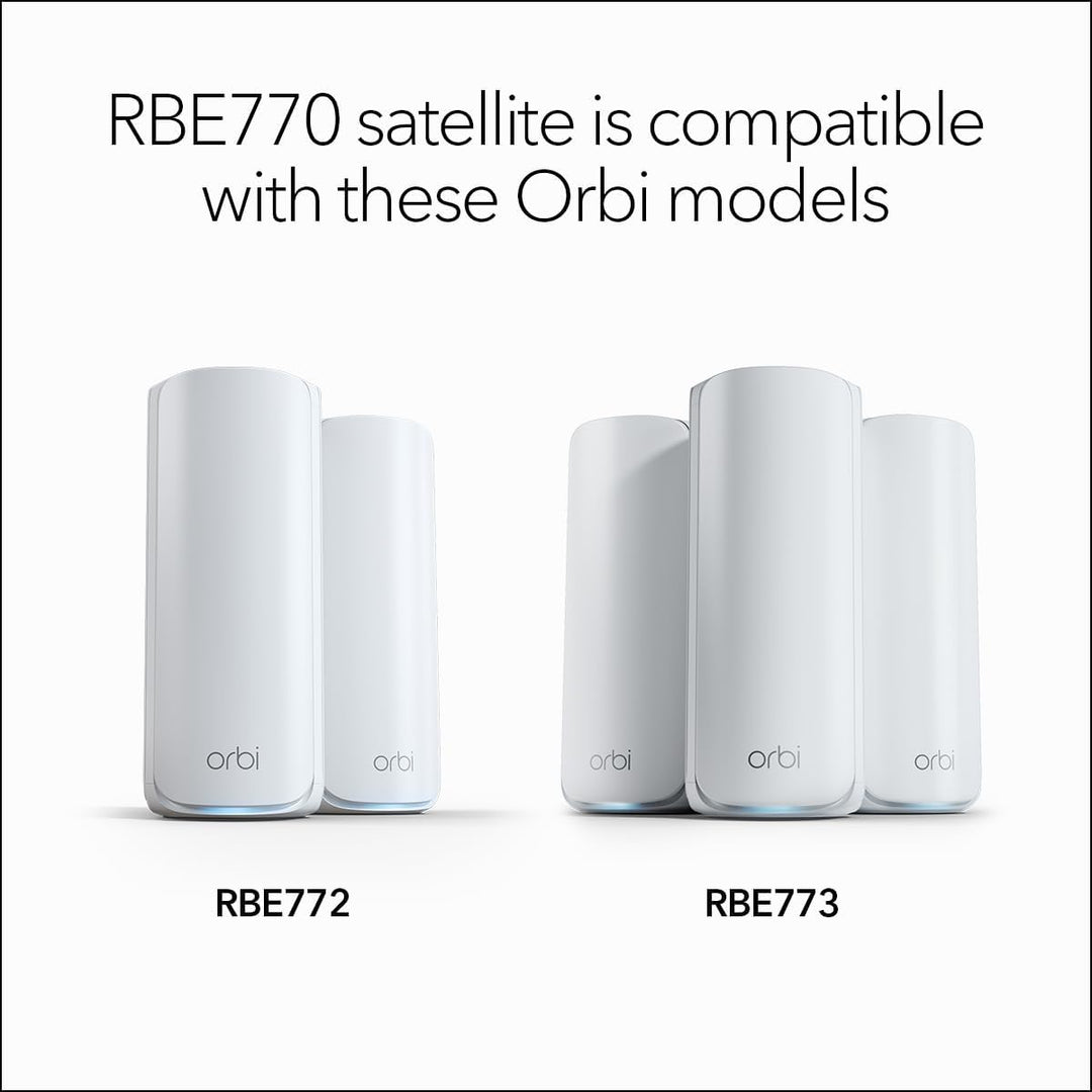 NETGEAR Orbi 770 Tri-Band WiFi 7 Mesh Add-on Satellite - BE11000 11Gbps (RBE770)