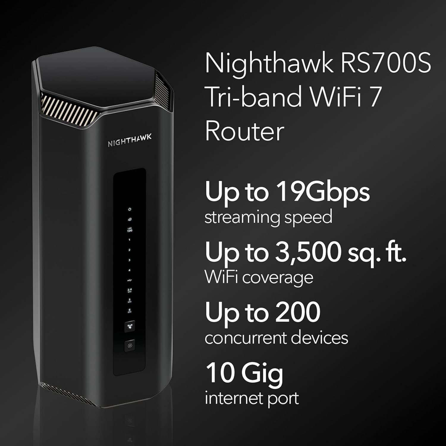 Nighthawk Tri-Band WiFi 7 Router - BE19000 19Gbps (RS700S)