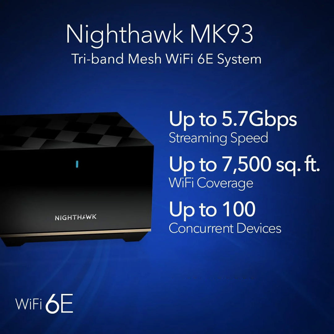 NETGEAR Nighthawk Tri-Band WiFi 6E Mesh (MK93)