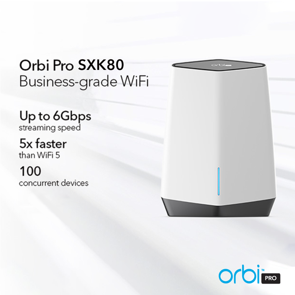 Orbi Pro SXK80 AX6000 Tri-Band 2-Pack WiFi 6 Mesh System 