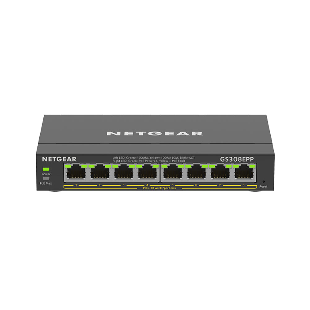 NETGEAR GS308EPP 8-Port PoE+ Gigabit Managed Desktop Switch (123W