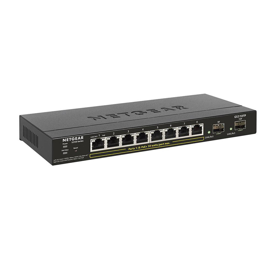 Netgear GS310TP 10-Port Gigabit Ethernet Managed Pro PoE Desktop Switch